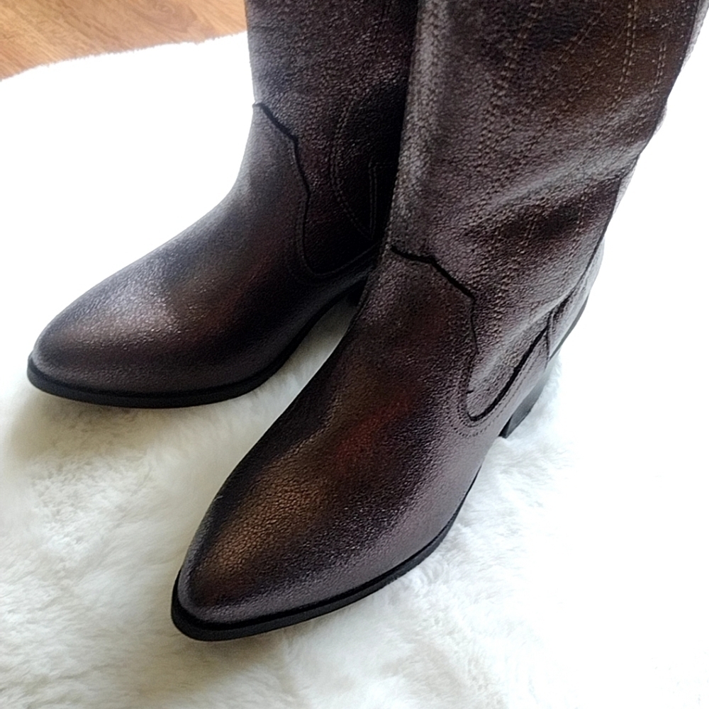 Women's Country Western Boots Festival Metallic Boots Stacked Heel | Size 7.5 - Picture 15 of 17